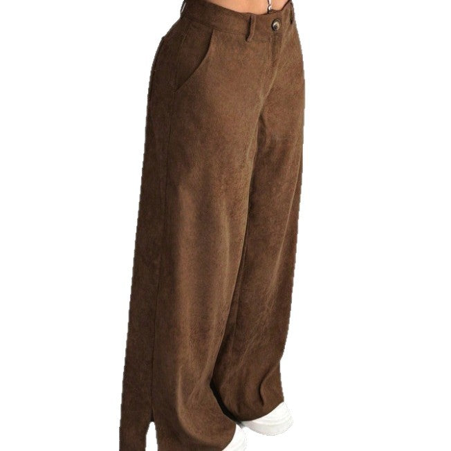 Dame Bred High-Waist Bukser Skjora