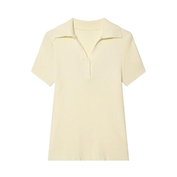 Dame polo shirt med strukturert stoff og eksklusiv krage Skjora