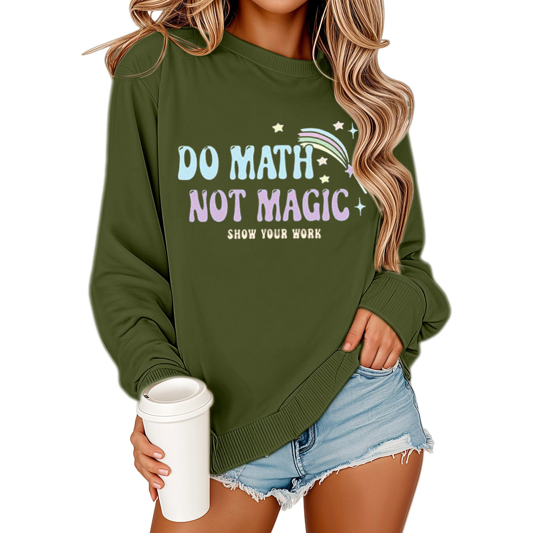 Kvinne sweatshirt med motiverende matematikkskrift og avslappet passform Skjora
