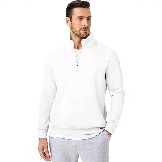 Herresweatshirt med halv glidelås og moderne snitt Skjora