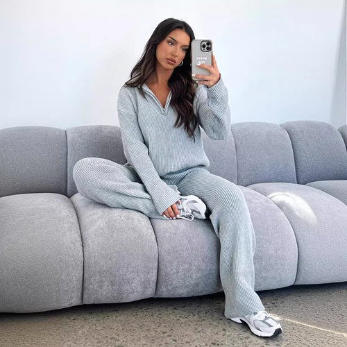 Kvinner Elegant Loungewear Pullover med Glidelås Skjora
