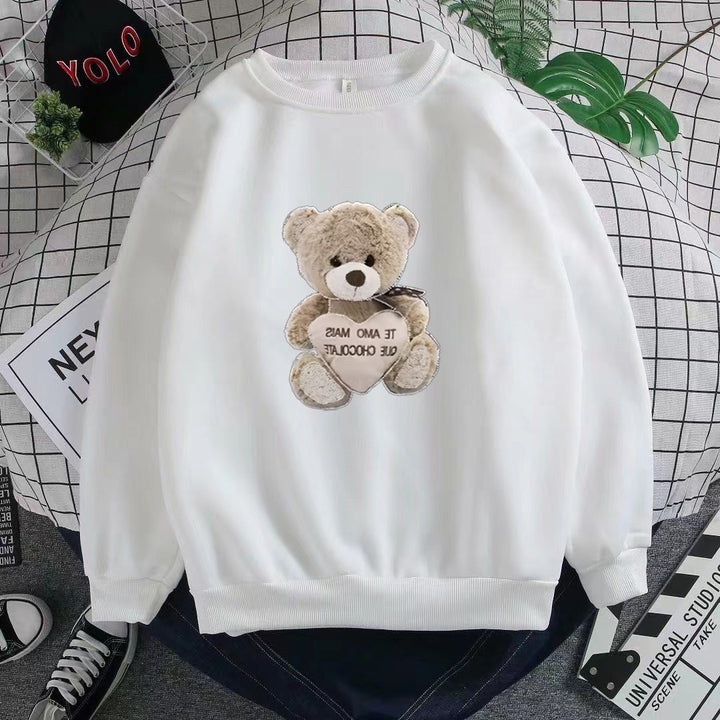 Damegen Sweatshirt med brodert bjørnemotiv Skjora