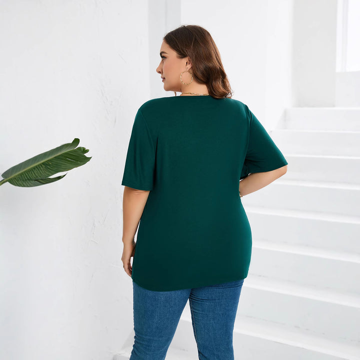 Damer blusenshirt med elegant hullbroderi og vid utskjærte ermer Skjora