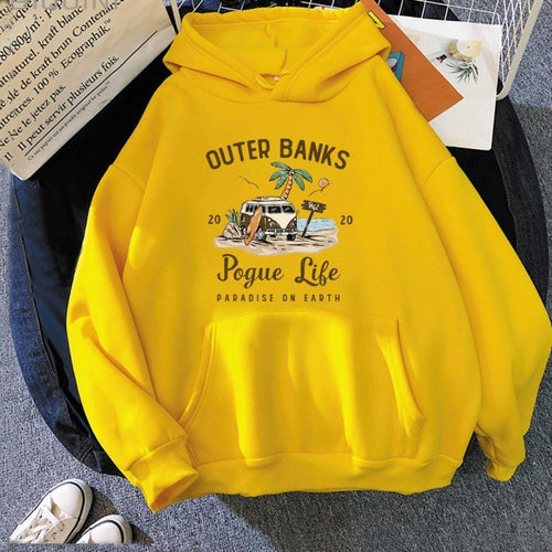 Dame hettegenser med maritimt design og inspirerende trykk Skjora