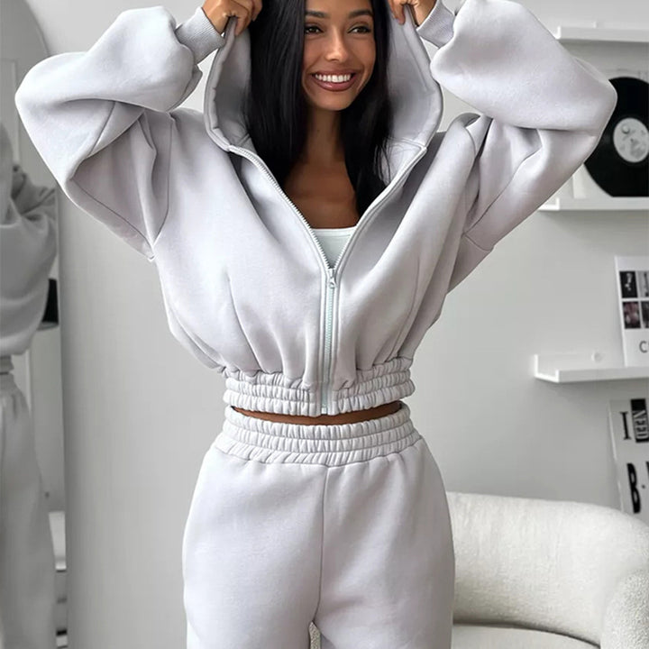 Dame Oversized Hoodie med sporty snitt og elastisk midje Skjora