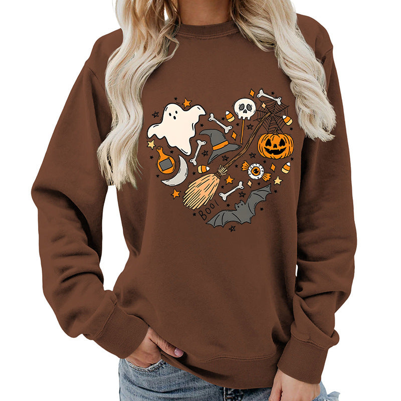 Dame Halloween Sweatshirt med Kreativ Design Skjora
