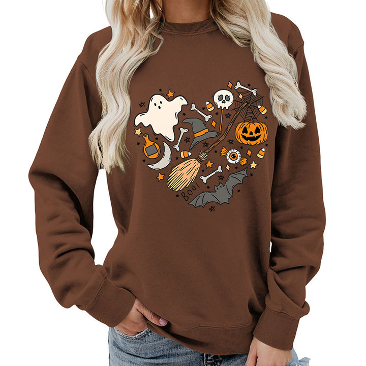 Dame Halloween Sweatshirt med Kreativ Design Skjora