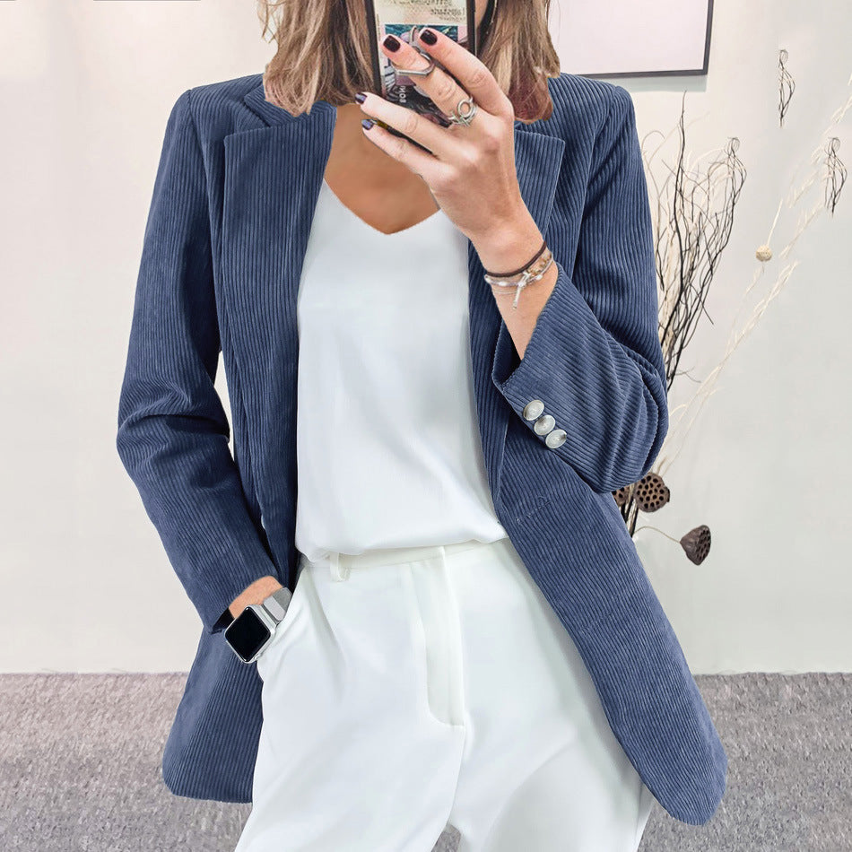 Damenes stilige stripete blazer med slim fit Skjora