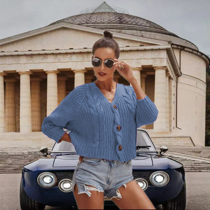 Dame chunky strikket cardigan med knappe detaljer og avslappet passform Skjora