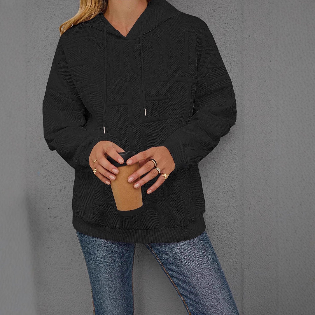Dames oversized hettegenser med teksturdesign Skjora