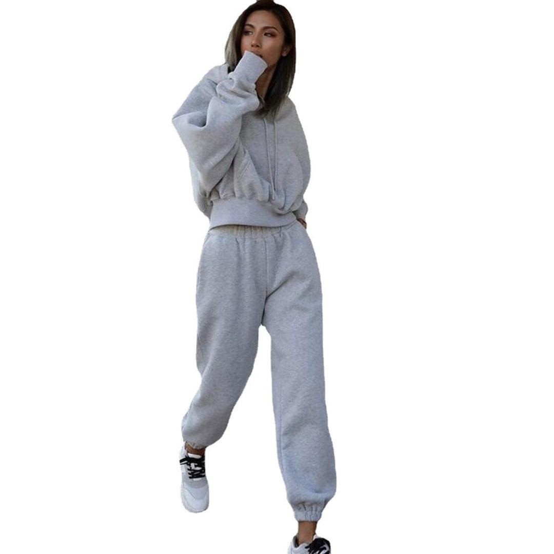 Damer koselig fleece jumpsuit med oversized hette og elastisk midje Skjora