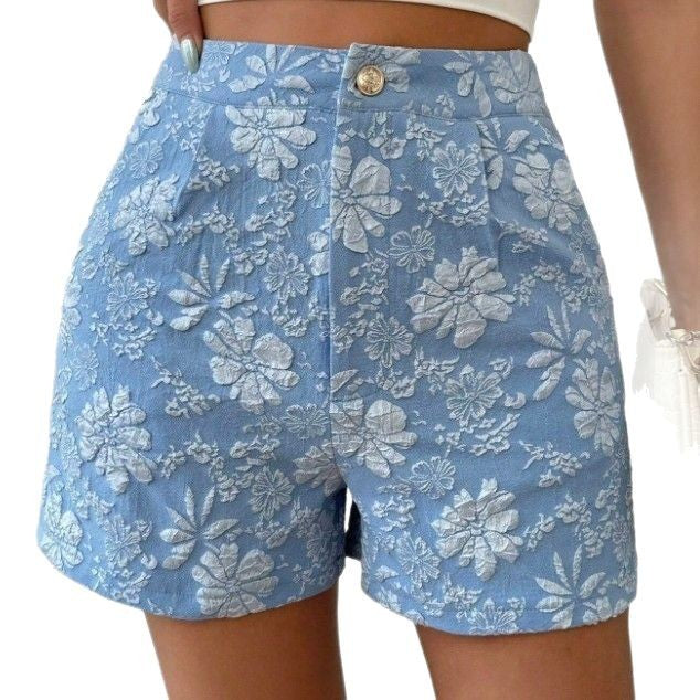 Dame Mote Shorts med Blomsterbroderi Skjora