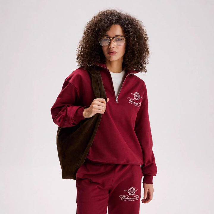 Kvinnelig sporty zip genser med en uformell skjæring og elegant broderi Skjora