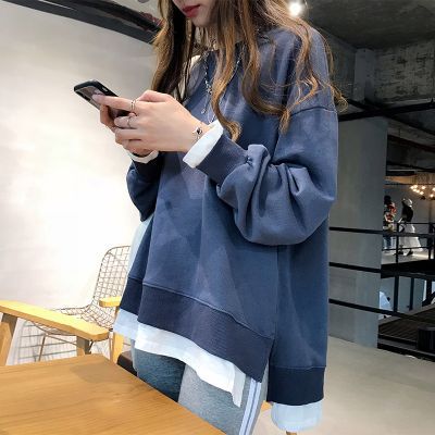 Kvinne Casual Sweatshirt med Løs Passform og Moderne Detaljer