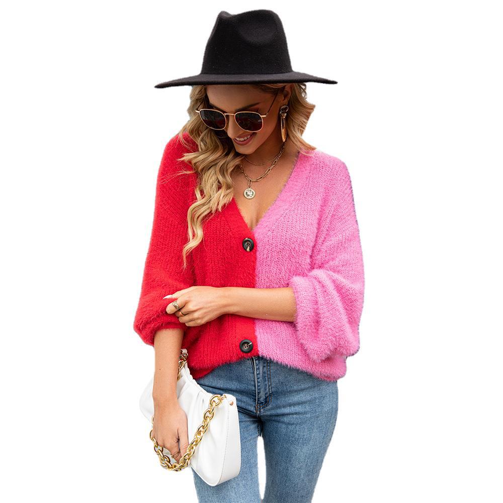 Damer Oversized Gensar med Kontrasterende Ermer Skjora