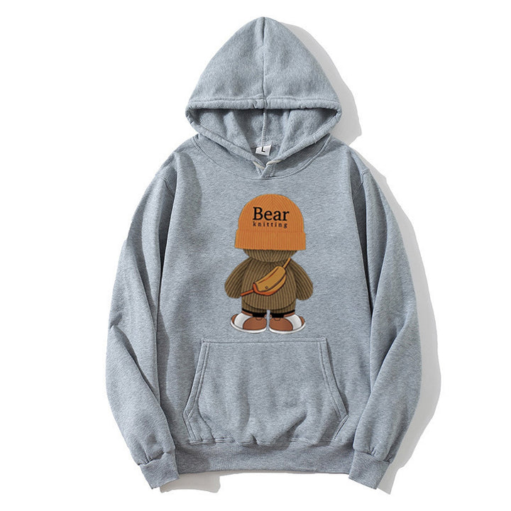 Damen Kapuzenpullover mit verspieltem Bärenmotiv und hochwertigem Fleece Skjora