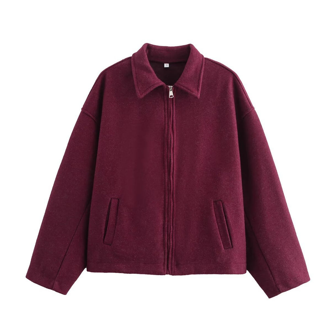 Dame casual oversized jakke laget av mykt materiale Skjora