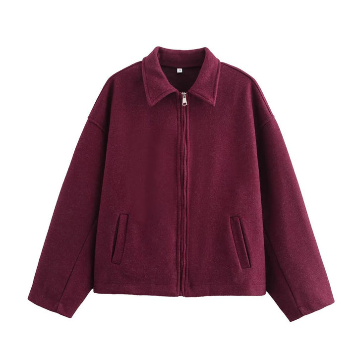 Dame casual oversized jakke laget av mykt materiale Skjora