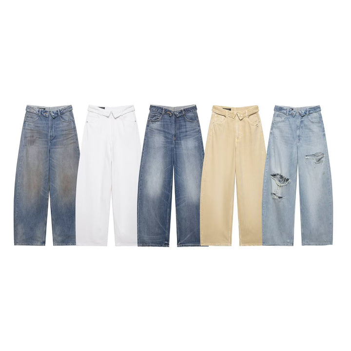 Dame Ødelagte Jeans i avslappet Baggy-stil Skjora