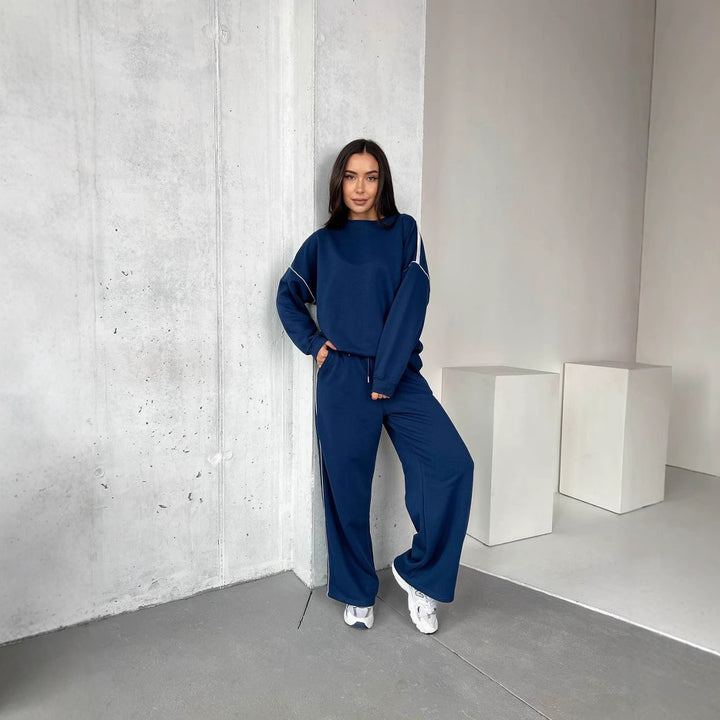 Damed eleganta og uformell lounge sett med bred kutte Skjora