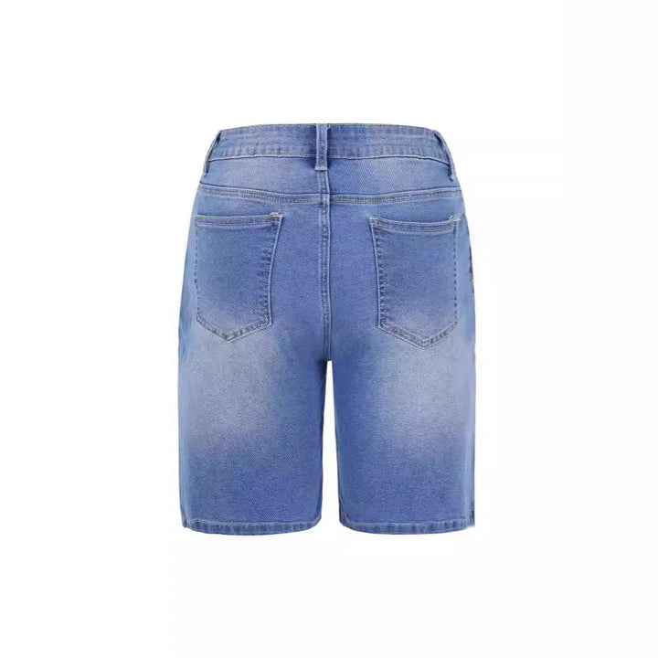 Dame denim-shorts med avslappet snitt og avslappede detaljer Skjora