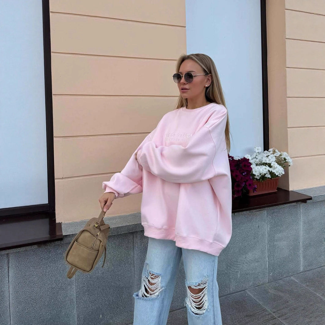 Damer Casual Oversized Genser Skjora