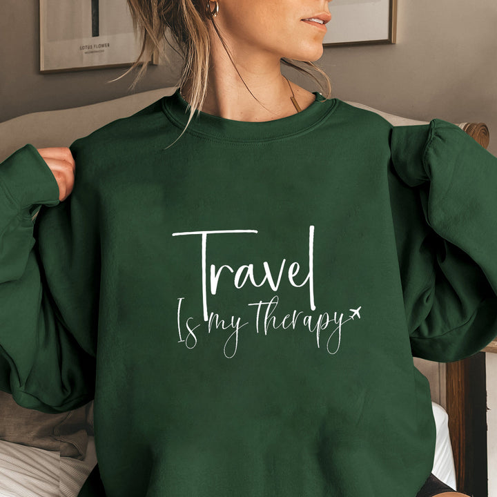 Kvinnelig sweatshirt med statement trykk og pufferm.