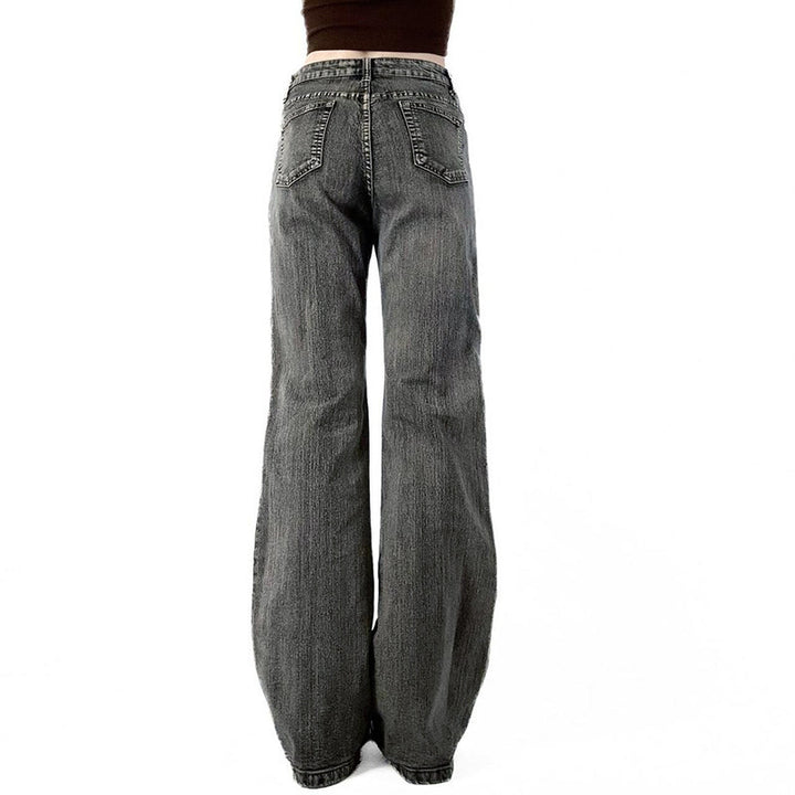 Dame Flared Jeans med blomstermotiv Skjora