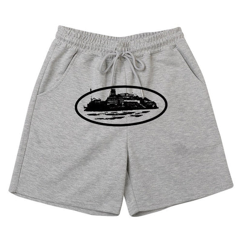 Kvinnors bekväma sweatshorts med elastisk midja och sidofickor Skjora