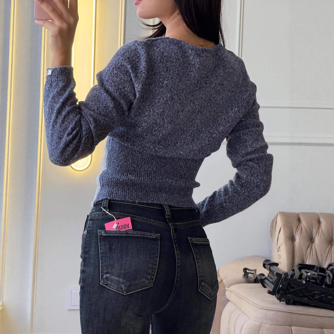 Dame cardigan med delikat blonder trim og elegante knapper Skjora