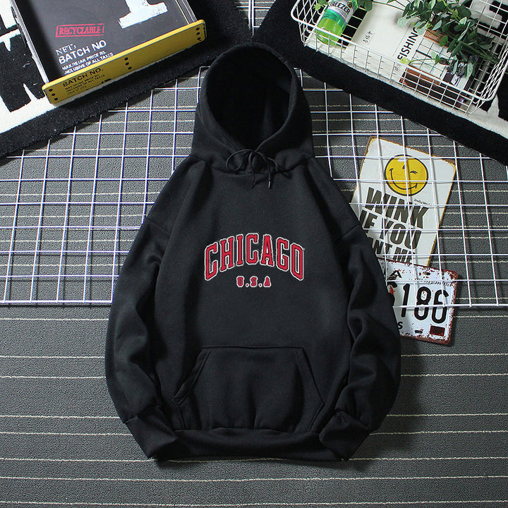 Damen Kapuzenpullover mit urbanem Chicago-Print Skjora