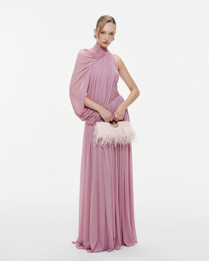 Dame Elegant aftenkjole med asymmetrisk design og stilfull drapering Skjora