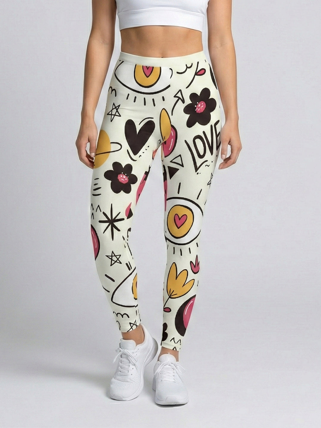 Damen Sportleggings mit stylischem Sternen-Design und hohem Bund Skjora