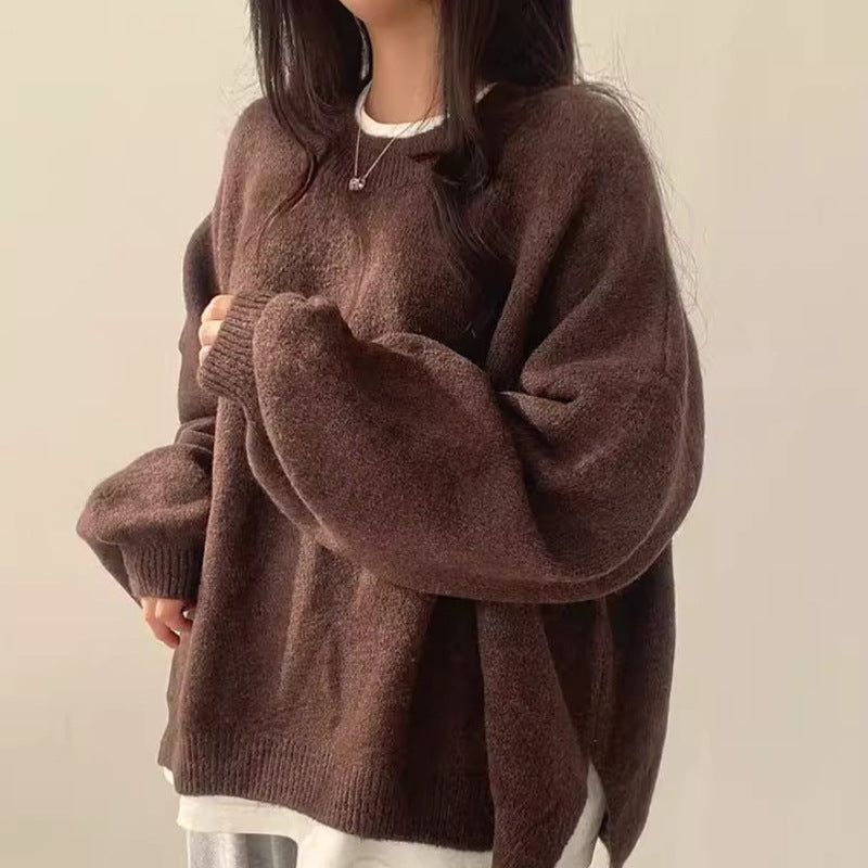 Dame oversized strikkegenser med brede ermer og avslappet snitt Skjora