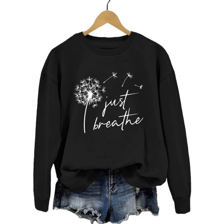 Dame sweatshirt med inspirerende løvetannmotiv Skjora