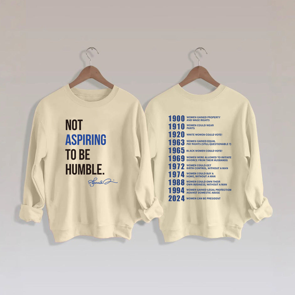 Damesweatshirt med inspirerende tekst og historisk motiv Skjora