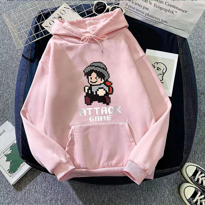 Women's Hoodie with Playful Retro Game Design Skjora