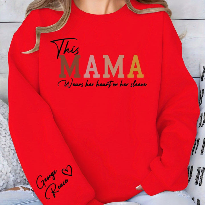 Dame sweatshirt med inspirerende mamma trykk og komfortabel passform Skjora