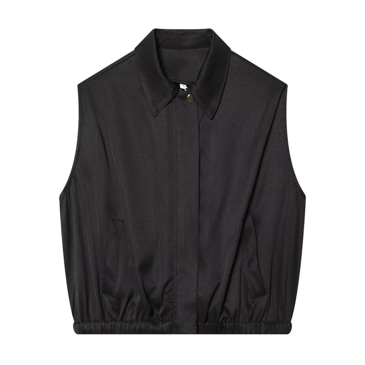 Dame ermeløs Utility Vest med sidelommer og elastisk belte Skjora