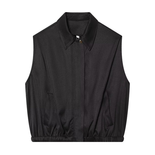 Dame ermeløs Utility Vest med sidelommer og elastisk belte Skjora
