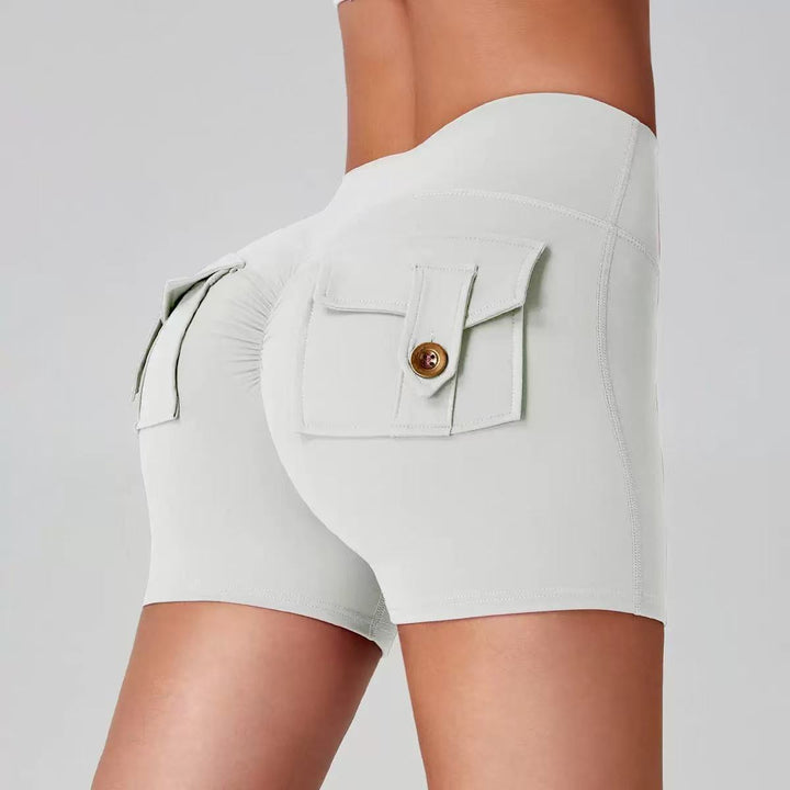Dame sporty shorts med dekorative lommer og elastisk linning Skjora