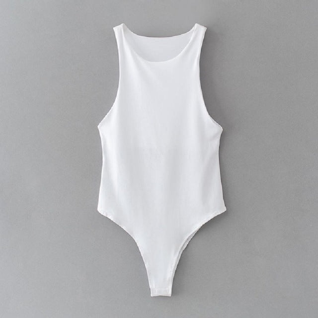 Dame sporty jumpsuit med høye benutskjæringer og rund halslinning Skjora