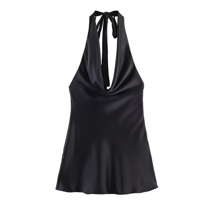 Damer Chic Haltertop i høyverdig satin Skjora