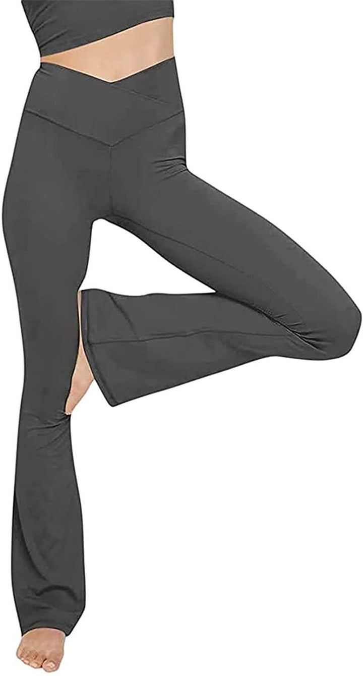 Dame Bootcut Yoga-bukse laget av elastisk materiale med høy midje Skjora