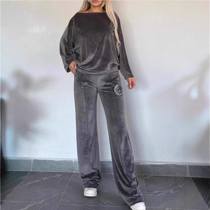 Dame Casual Velvet Loungewear Set med Myk Cut Skjora