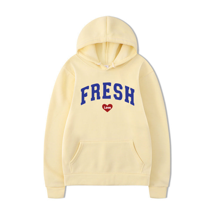 Women's hoodie with playful lettering and soft inner fleece Skjora