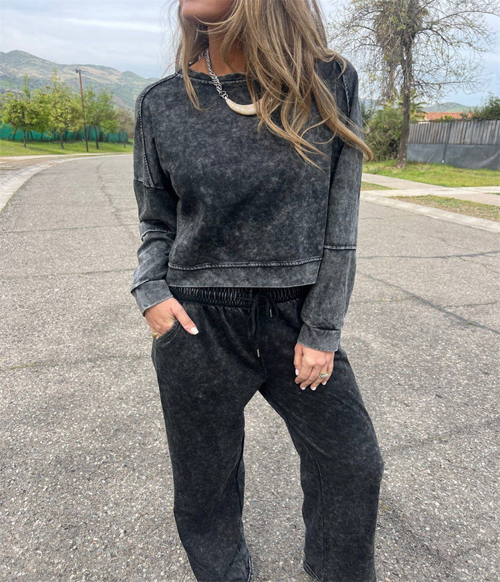 Dame casual sweatshirt og joggebukse sett Skjora