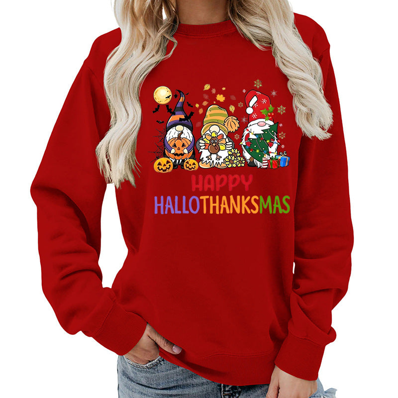 Dame sweatshirts med muntert feriedesign Skjora