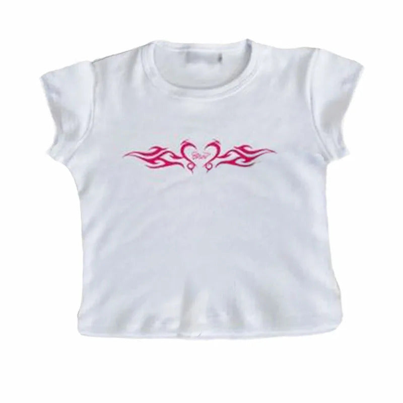 Damer Crop-Top T-skjorte Skjora