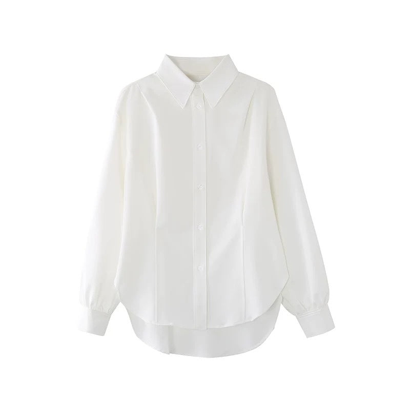 Dame mode skjorte med oversized snitt og elegante mansjetter Skjora